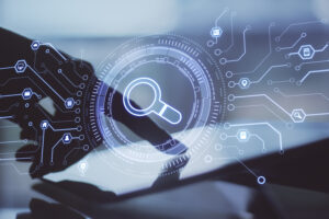 data search conceptual illustration on computer de utc